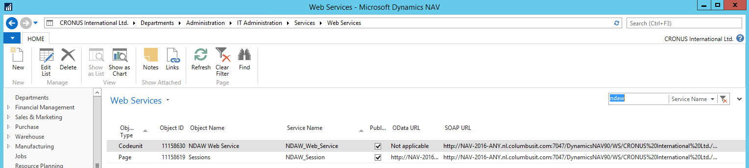 Webservice URL