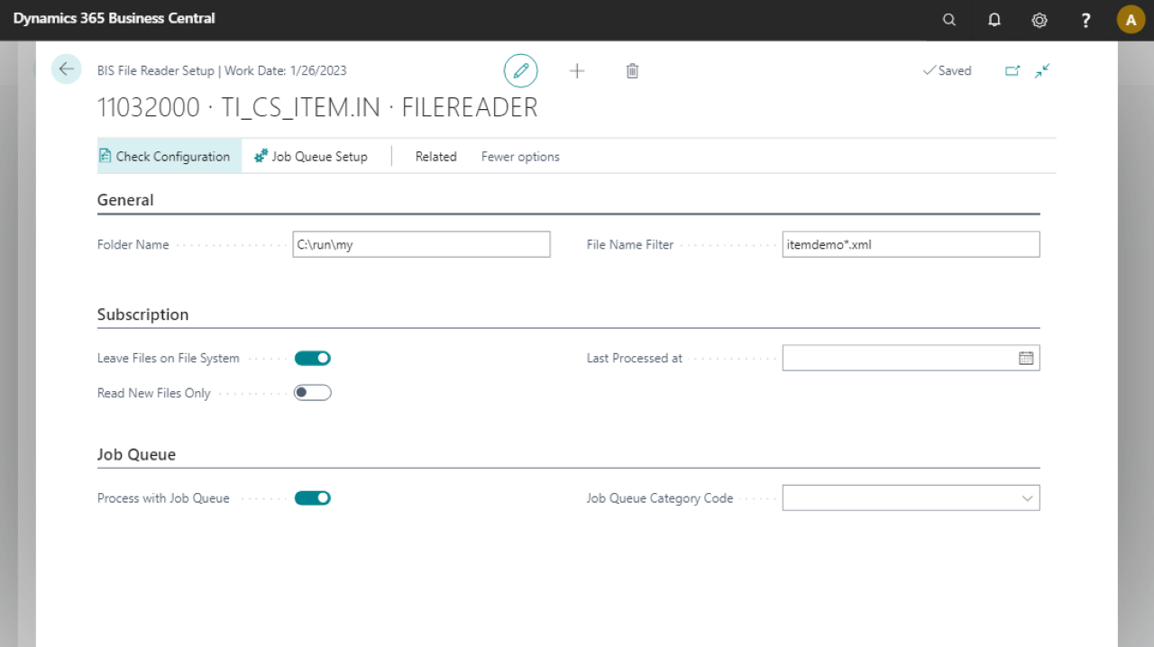 File Reader Setup