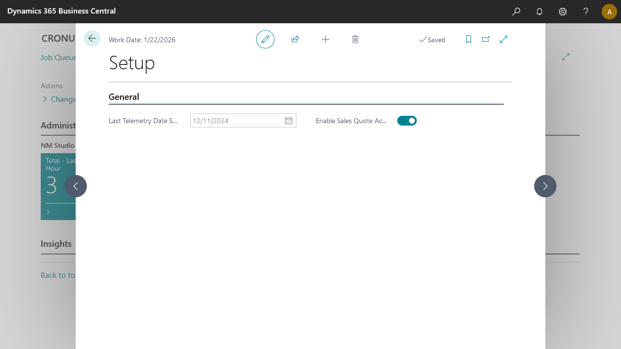 Setup Page