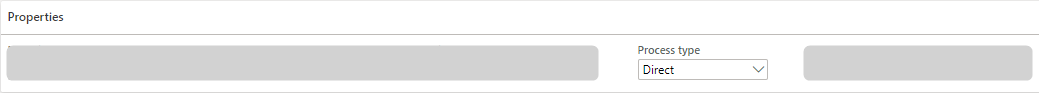 Properties section displaying process type options for selection in a user interface.