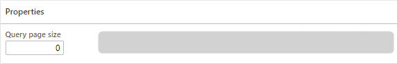 Settings panel displaying query page size options for data retrieval configuration.