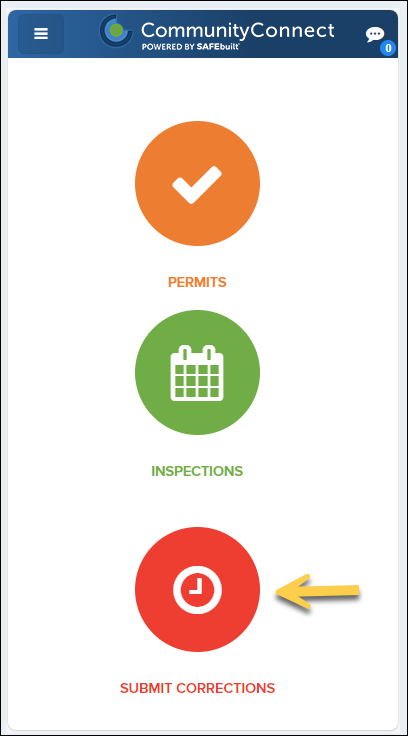 CommunityConnect, Dashboard, Submit Corrections.png