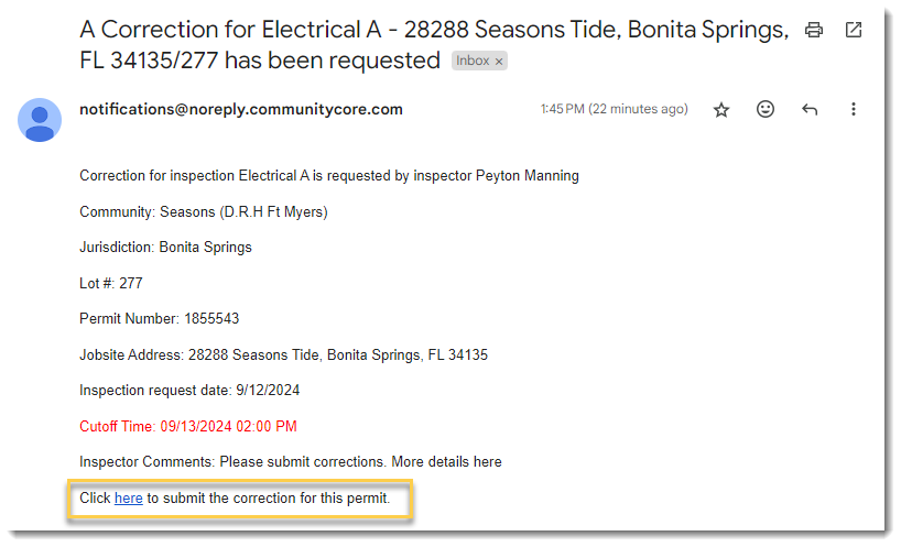 CommunityConnect, Email Notification, Pending Correction.png