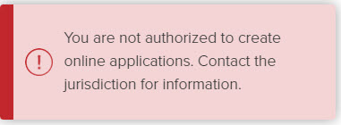 CommunityConnect, You are not authorized to apply online error message.jpg