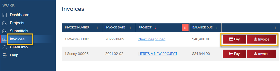Project clients, invoices, pay or download invoice.png