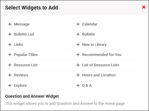 Add widget
