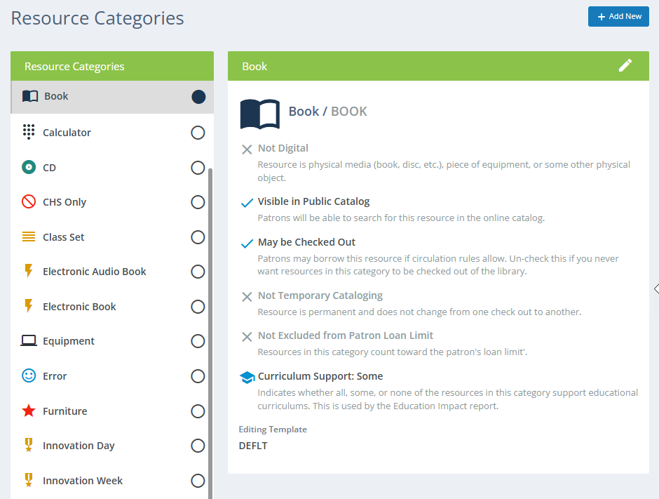 Resource Categories