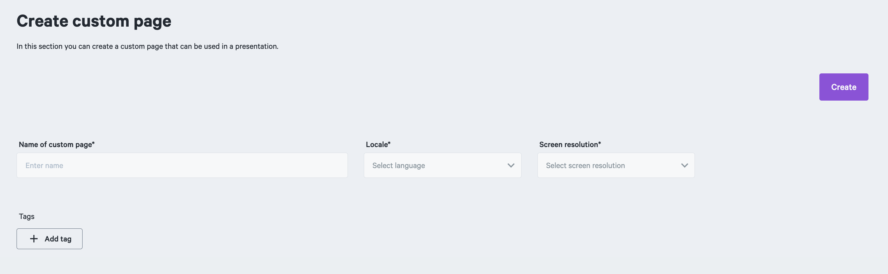 How to make a custom page