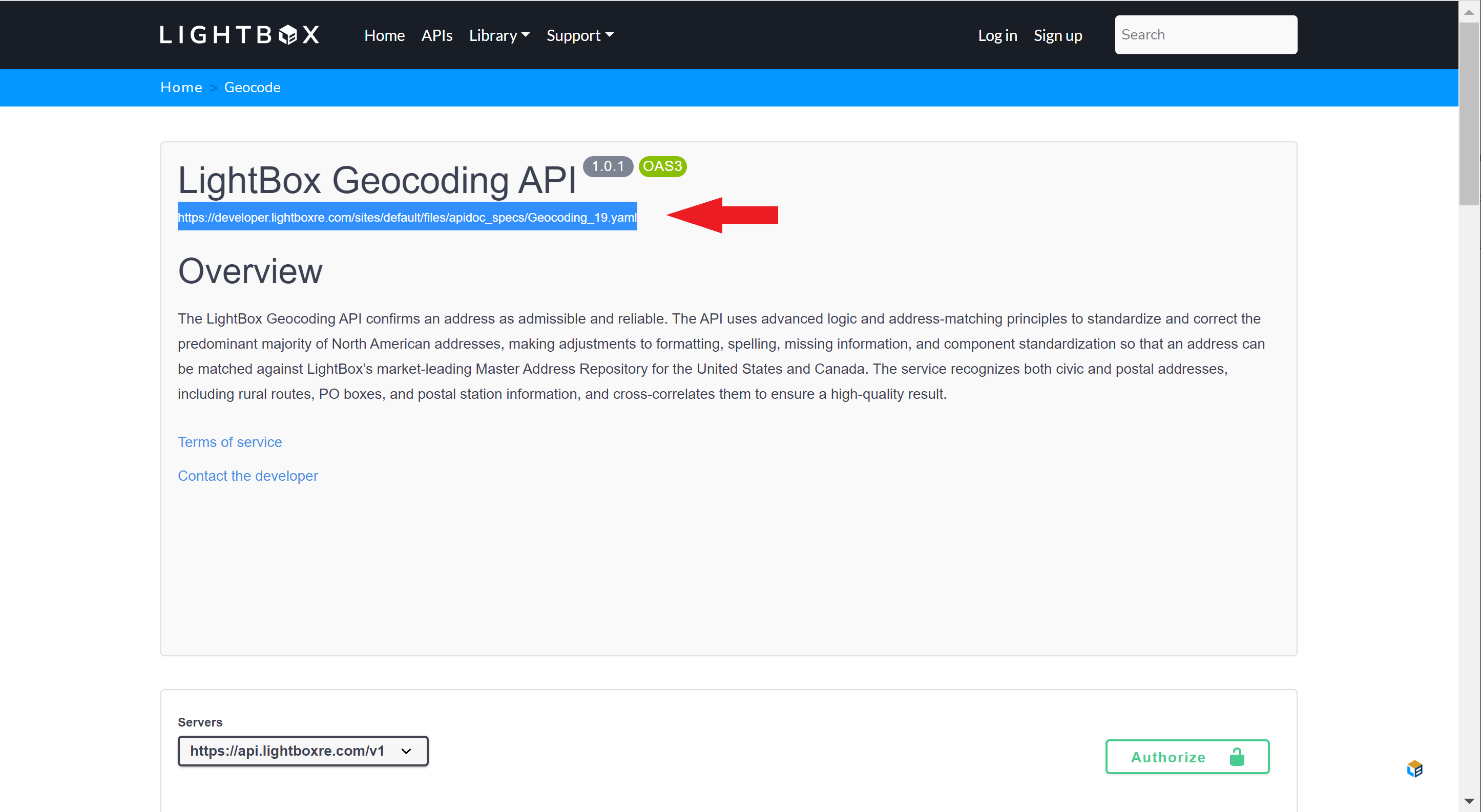 Geocoding API Swagger Open API secification