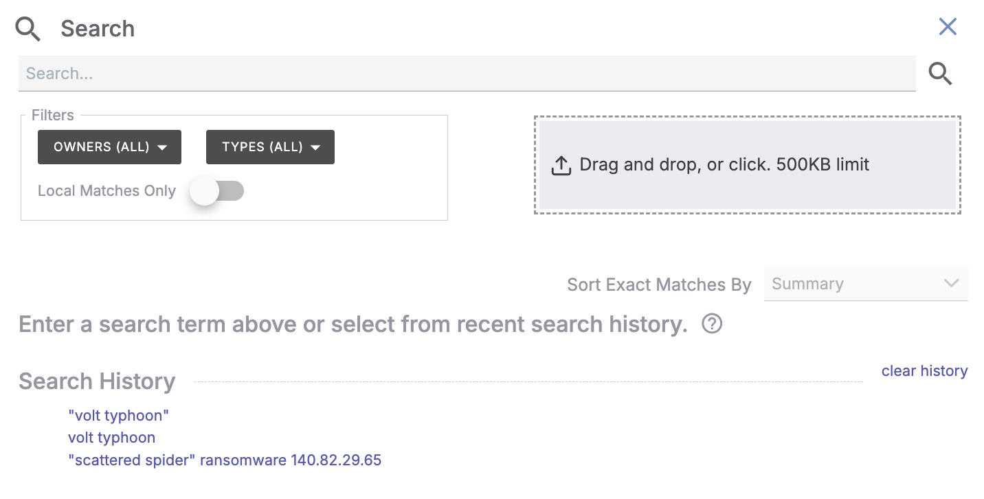 Figure 1_Searching in ThreatConnect_Legacy_7.6.0