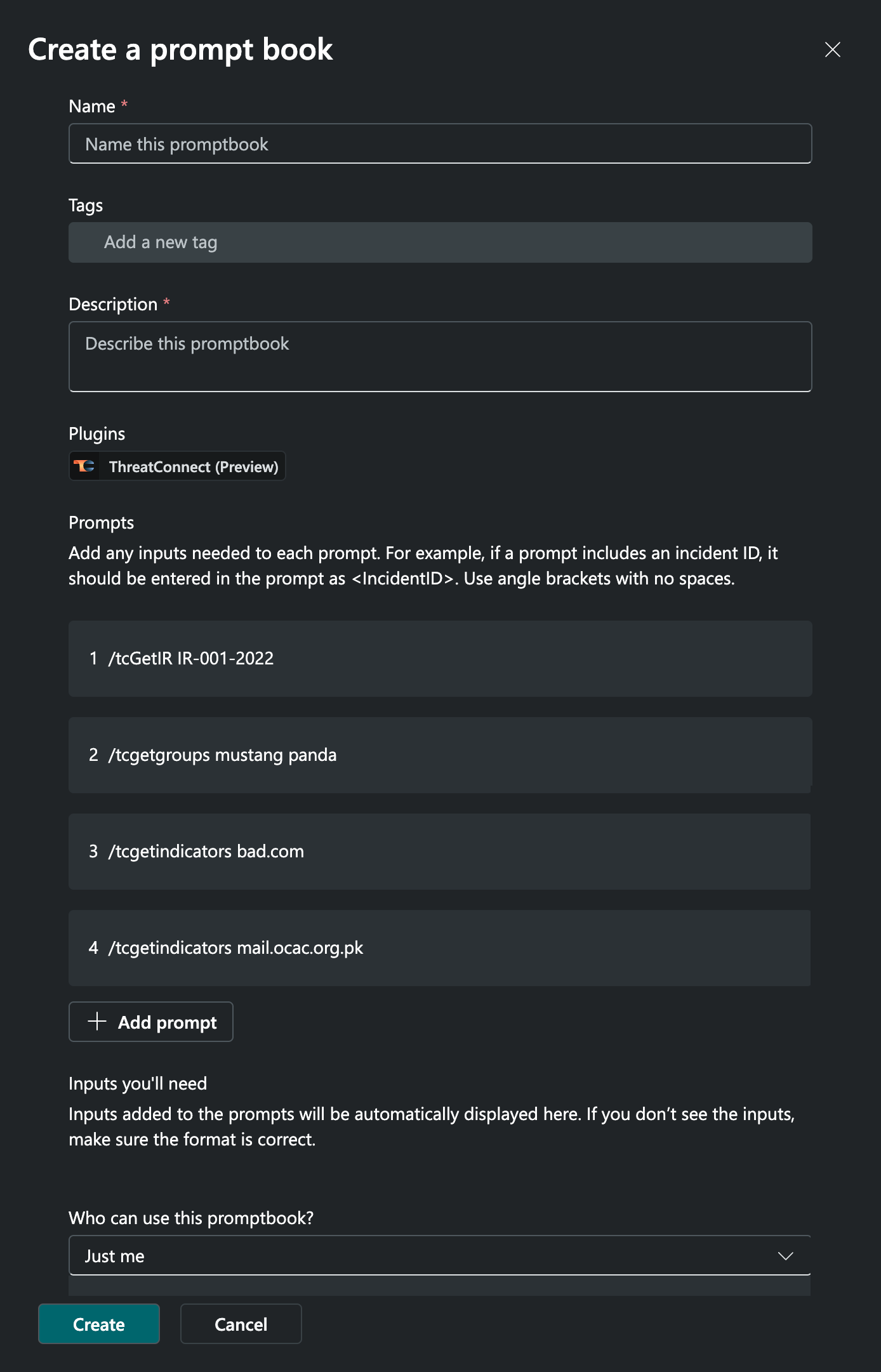 Figure 4_ThreatConnect Threat Intelligence Enrichment API Plugin for Microsoft Security Copilot User Guide_Software Version 1.0