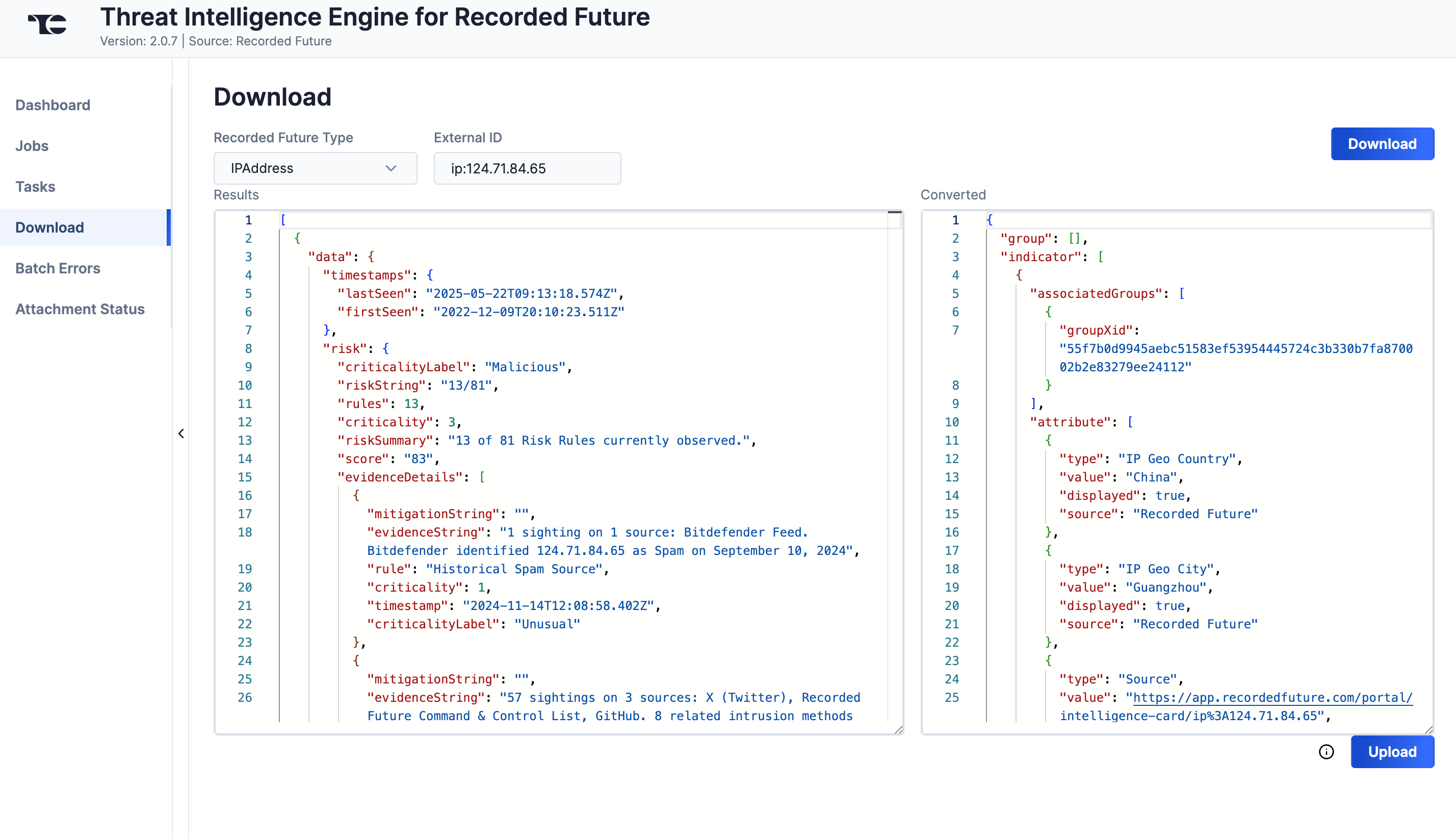 Figure 6_Threat Intelligence Engine for Recorded Future Integration User Guide_Software Version 2.0.7