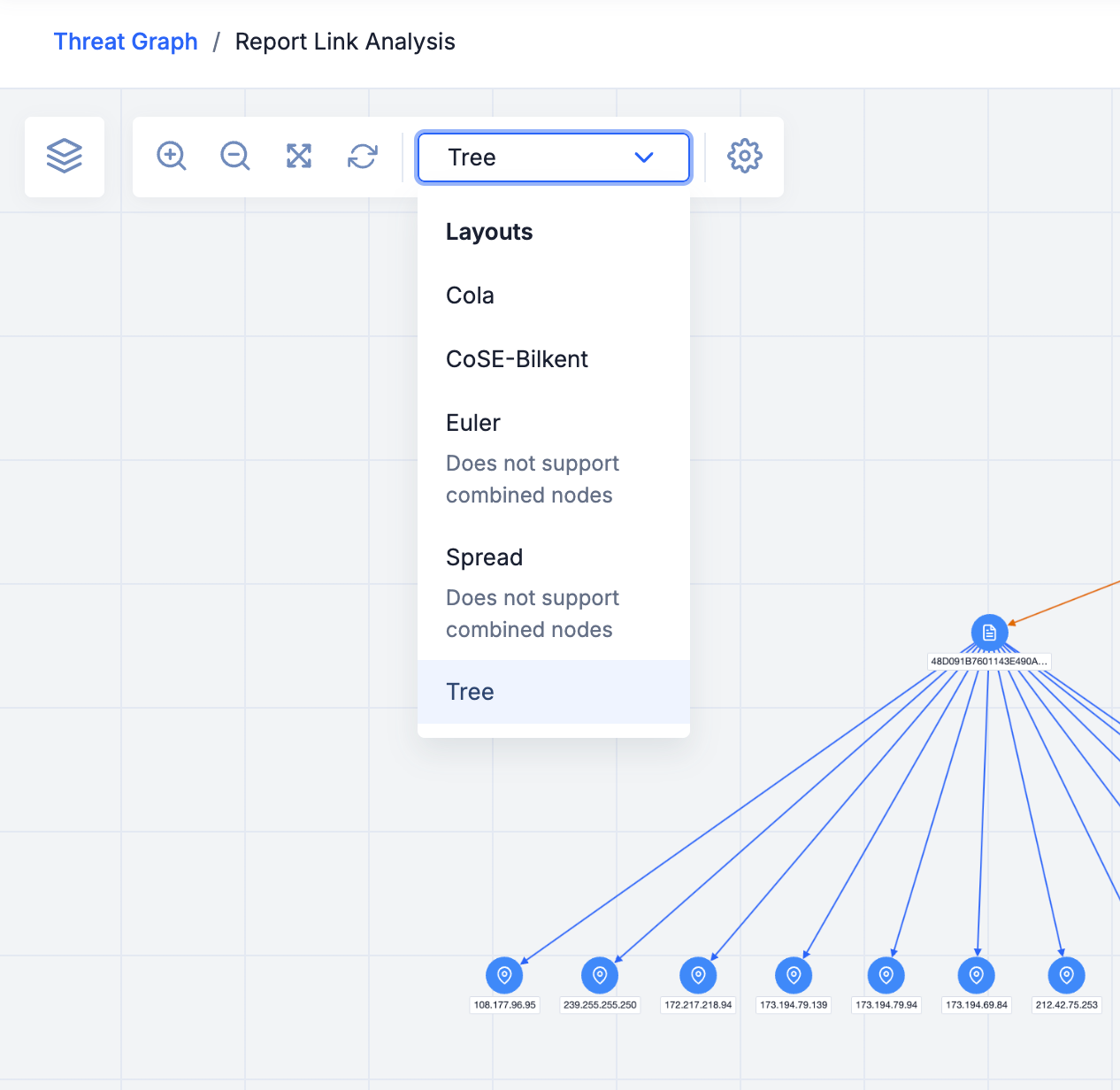 ThreatConnect 7.8 Release Notes_New Threat Graph Layout Options