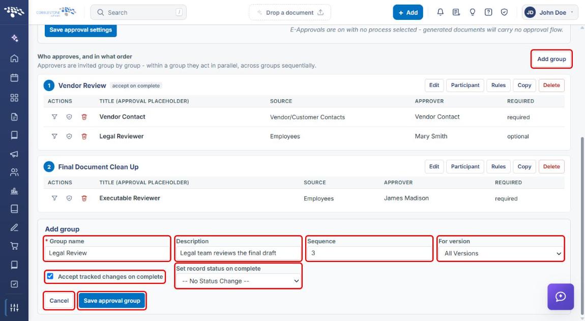 Add group form