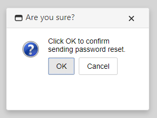 Confirming the password reset