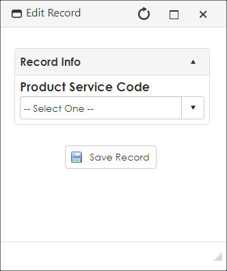 Product Service Code Field Editing