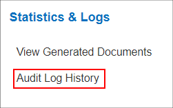 Audit Log History on Side Menu