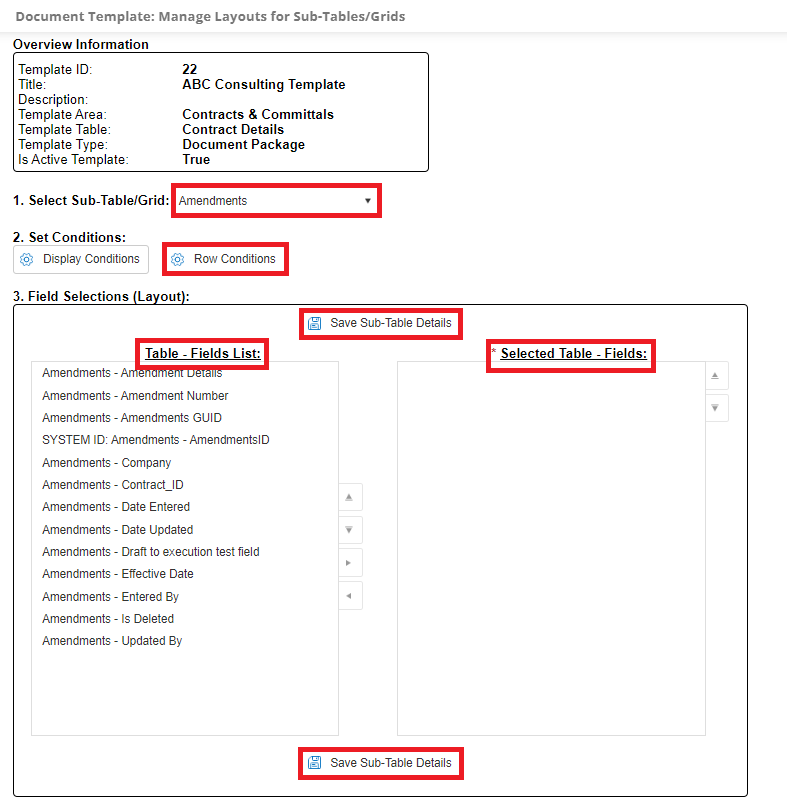 Managing Subtable Layout 