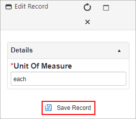 Edit Record pop-up displays allowing you to modify a field value