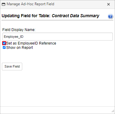 Updating Field Window