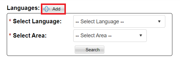 The Add button next to languages is highlighted