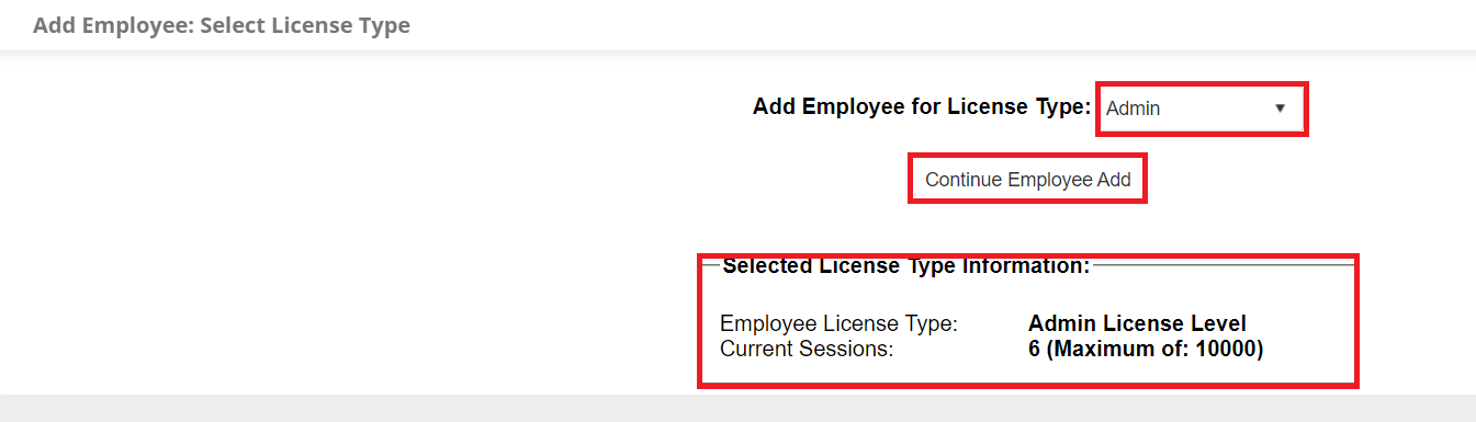 Image showing License Type information