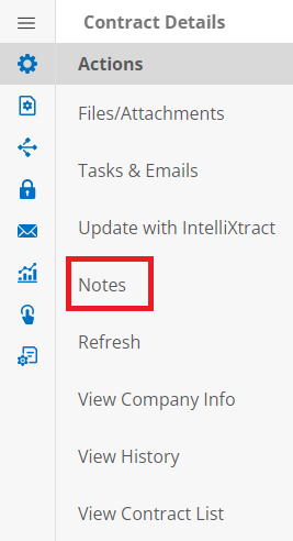 Click Notes in side menu