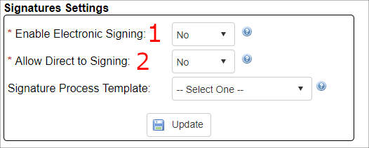 Signatures Settings