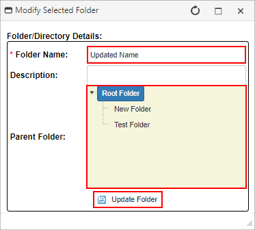 Modify Selected Folder