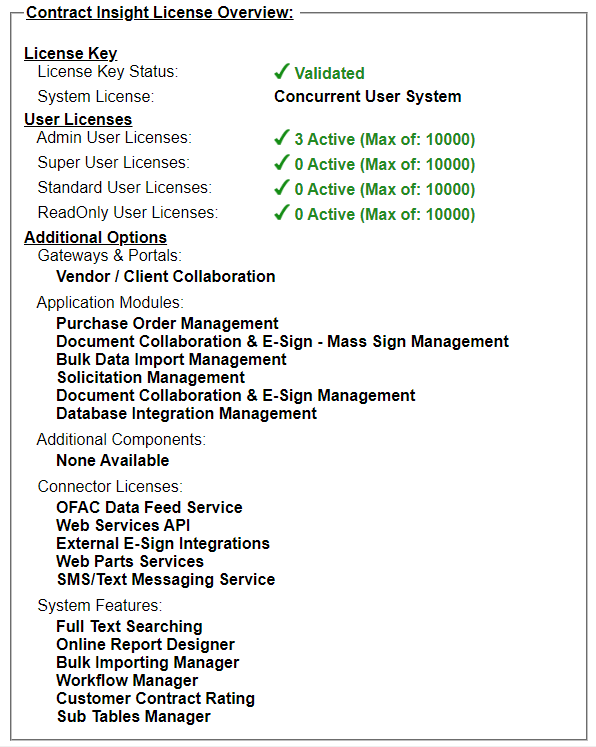 License Overview