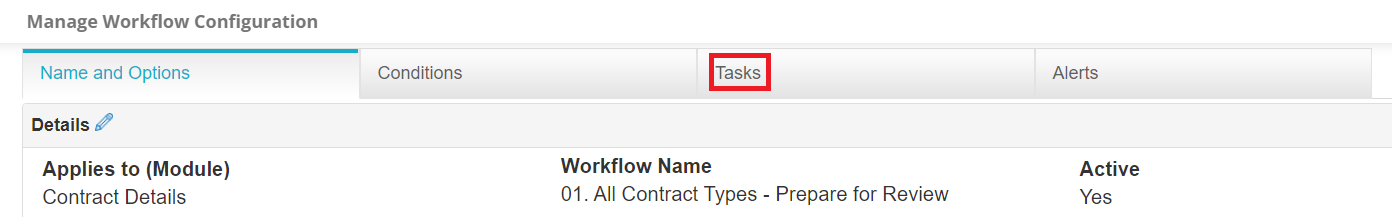 Click Tasks tab at top