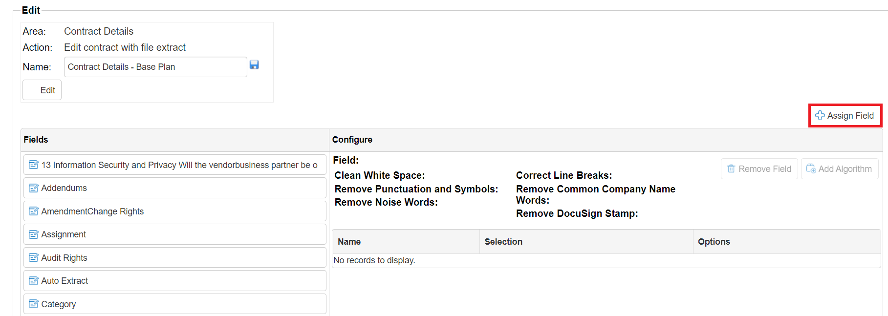 Click Assign Field