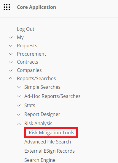 Risk Mitigation Tools location