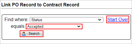 Select the Contract Details field by which to search