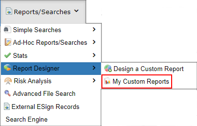 Select my Custom Report view option