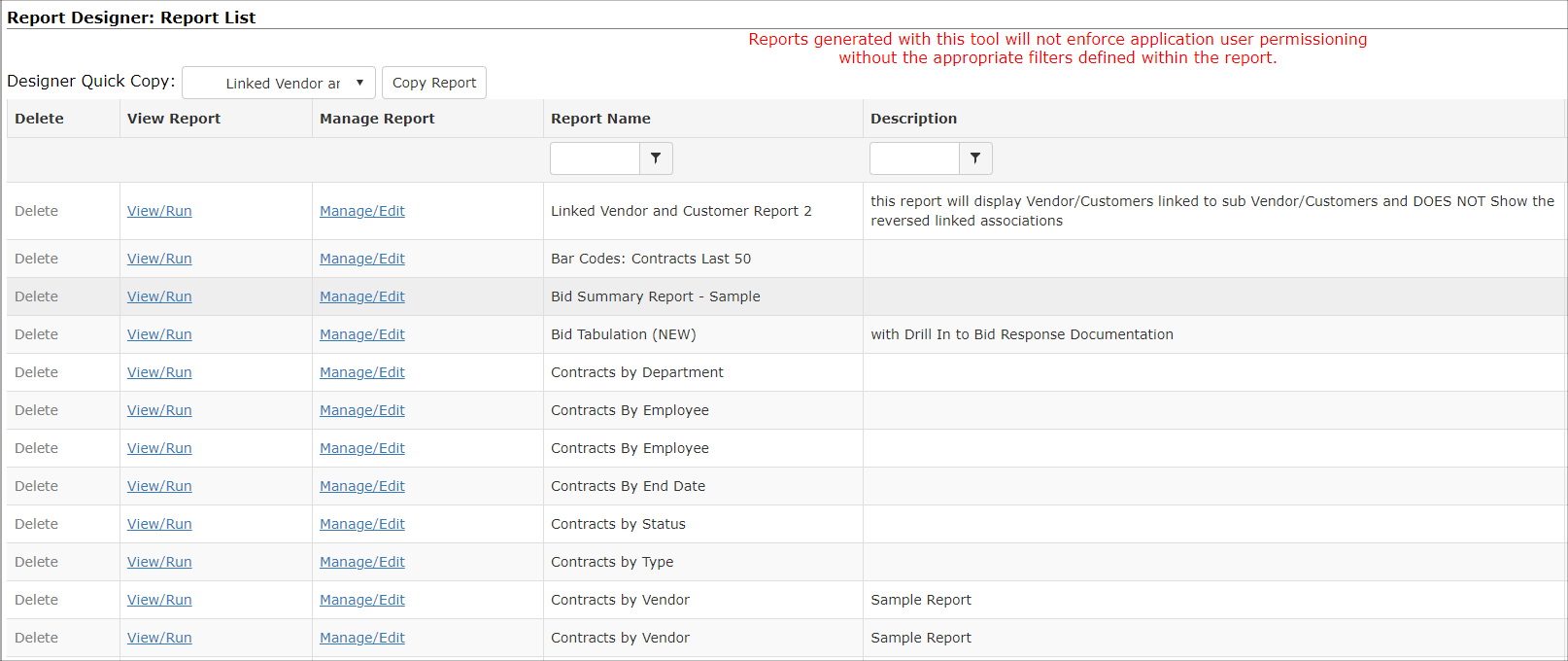 Report Designer ReportList example