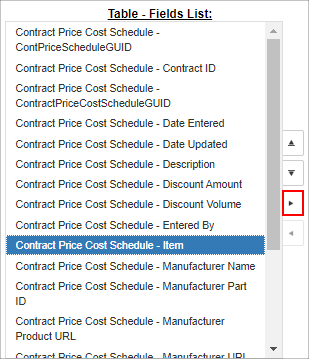 Right arrow to select fields