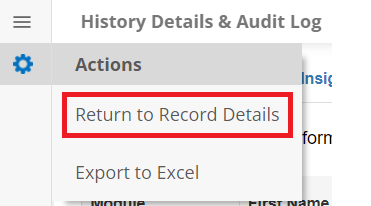 Click Return to Record Details