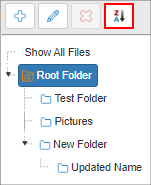 Click Z to A to sort folders