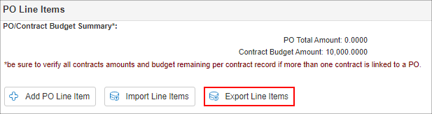 Click Export Line Items