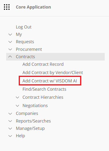 Add Contract w/ VISDOM AI