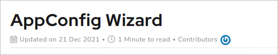 Picture of the AppConfig Wizard