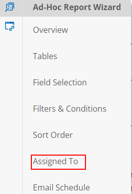 Assigned To on side menu