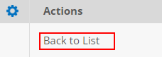 Back to List on Side Menu