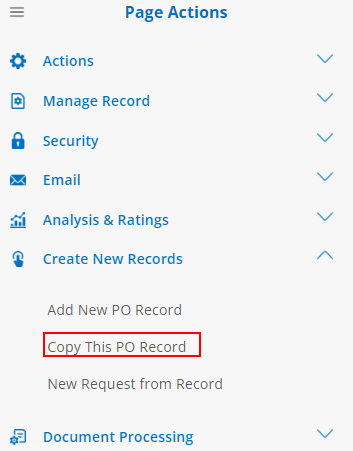 Click Copy This PO Record