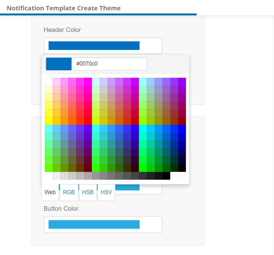 Colors for the theme