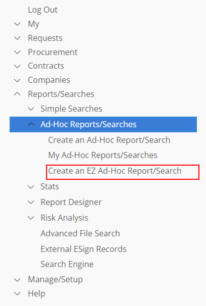 Create EZ Report on Main Menu