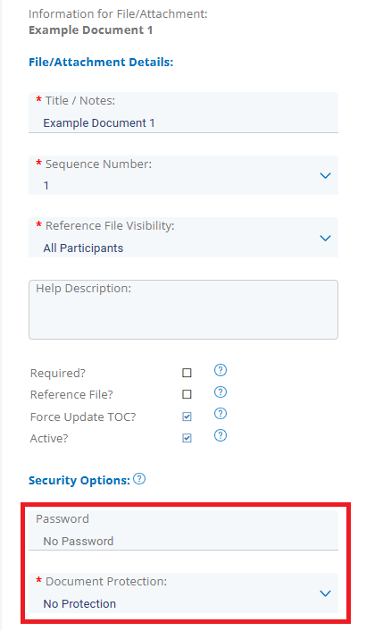 Managing File Information allows users to set passwords for their attachments as well as configure the track changes on the file.