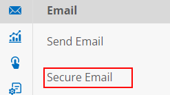 Click Secure Email from side menu