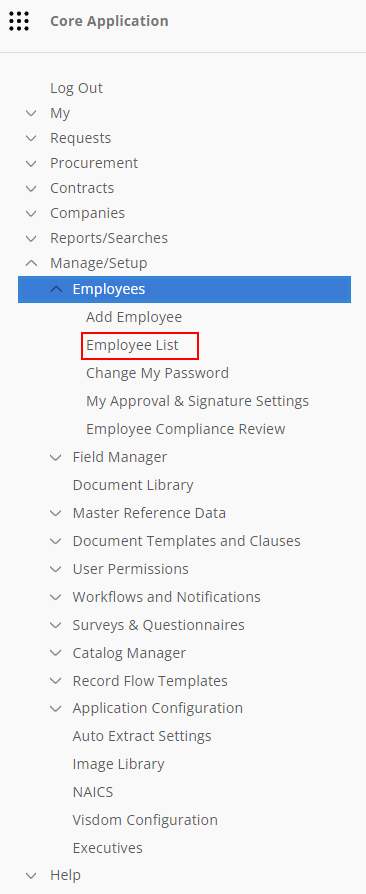 Navigate to Employee List